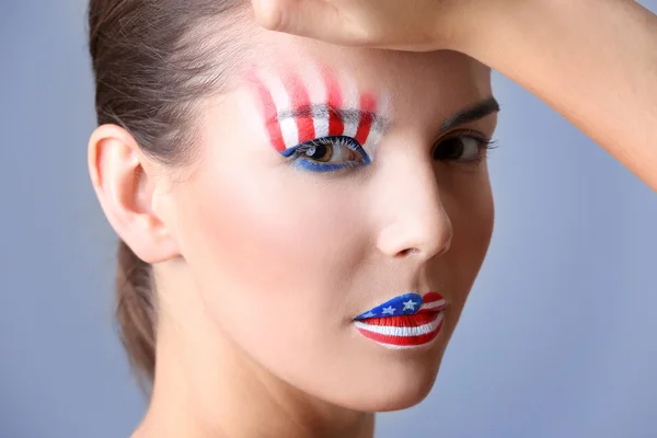Дівчина з США макіяж — стокове фото
