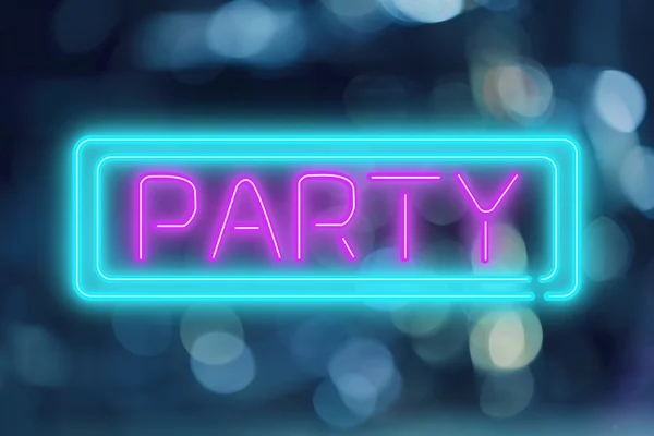 Text PARTY on abstract laser light background — Stock Photo, Image