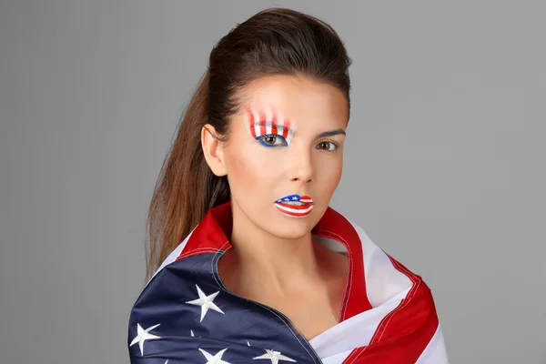 Chica con USA maquillaje —  Fotos de Stock