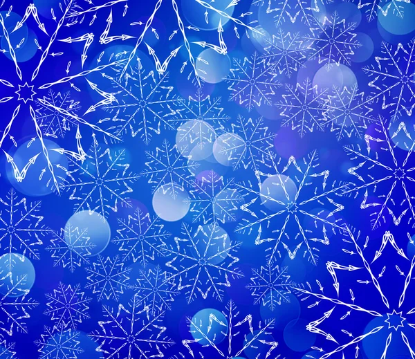 Festive Christmas design. White snowflakes background. — Stock Photo, Image