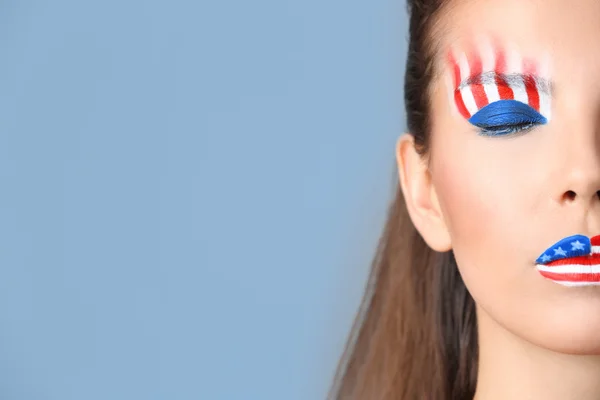 Fille avec USA maquillage — Photo