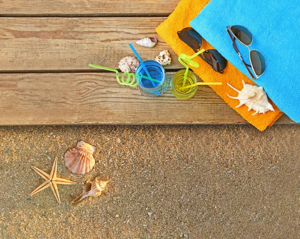 Sommar strand på sand bakgrund — Stockfoto