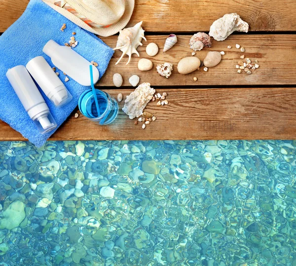 Letní pláž na bazén — Stock fotografie
