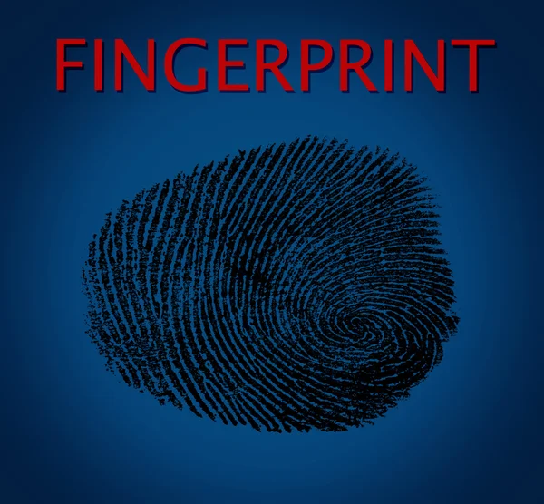 Fingerprint on blue background. Individuality concept. — Stock fotografie