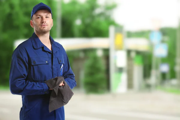 Young mechanic in uniform — Stock Photo, Image