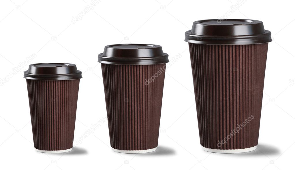 Coffee cups isolated on white