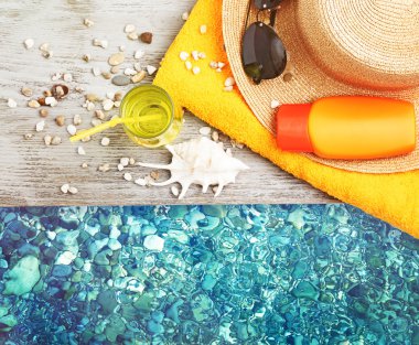 Yaz plaj Yüzme Havuzu su arka plan ayarla