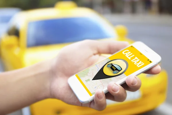 Taxi. Aplicación en el teléfono — Foto de Stock
