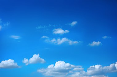 White clouds in blue sky clipart