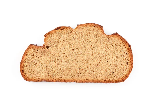 Fetta di pane, isolata su bianco — Foto Stock