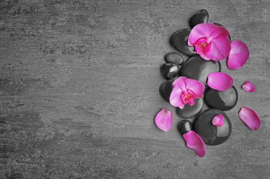 Orkide çiçekleri taşlarla Spa 