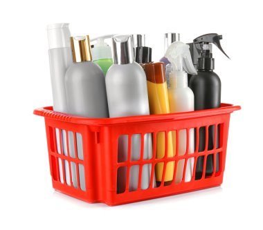 Kümesi üzerinde beyaz izole vücut bakım ürünleri