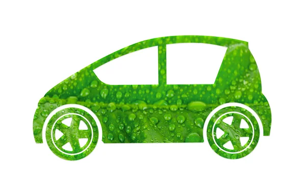 Sylwetka samochodu z zielonych liści — Zdjęcie stockowe