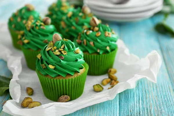 Deliciosos cupcakes de pistacho — Foto de Stock