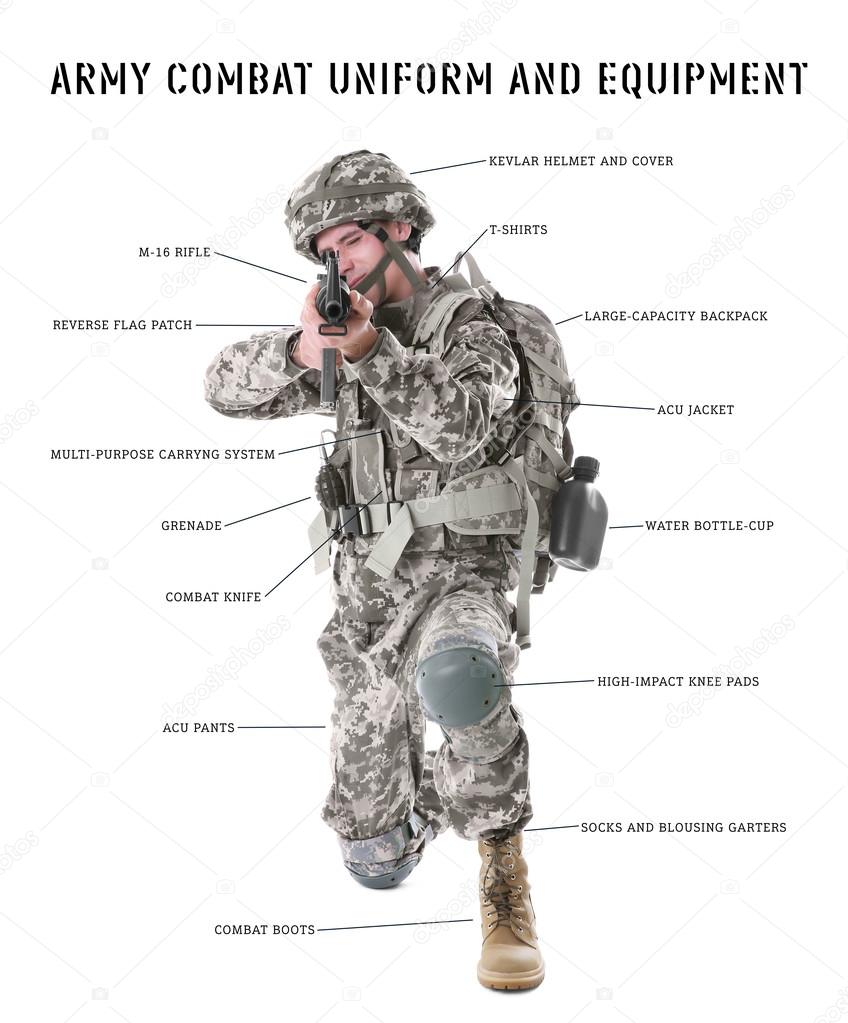 Soldier on white background