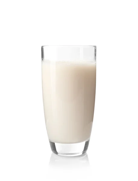 Glass of tasty milk isolated on white — Stock Photo, Image