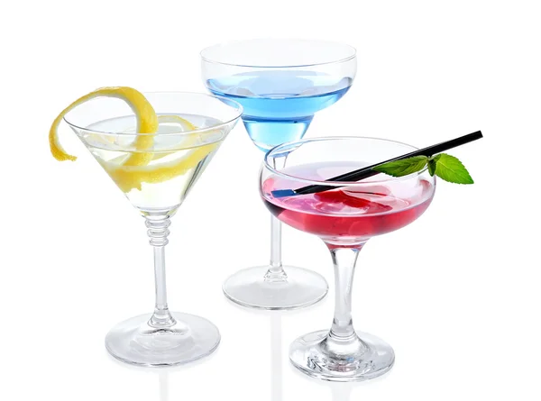 Different drinks on white background — Stock Photo, Image