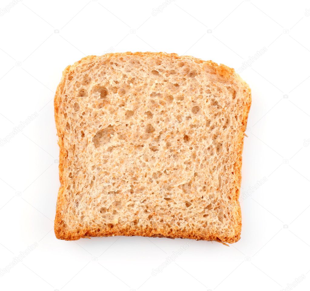 Bread slice, isolated on white
