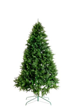 Süssüz Noel ağacı beyazda izole edilmiş