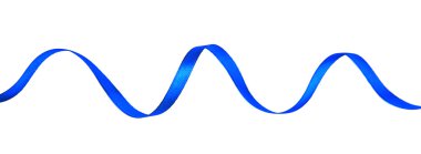 Beyaz arkaplanda mavi kurdele