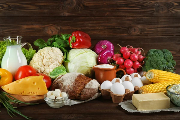 Vegetables and dairy products — Stock Photo, Image