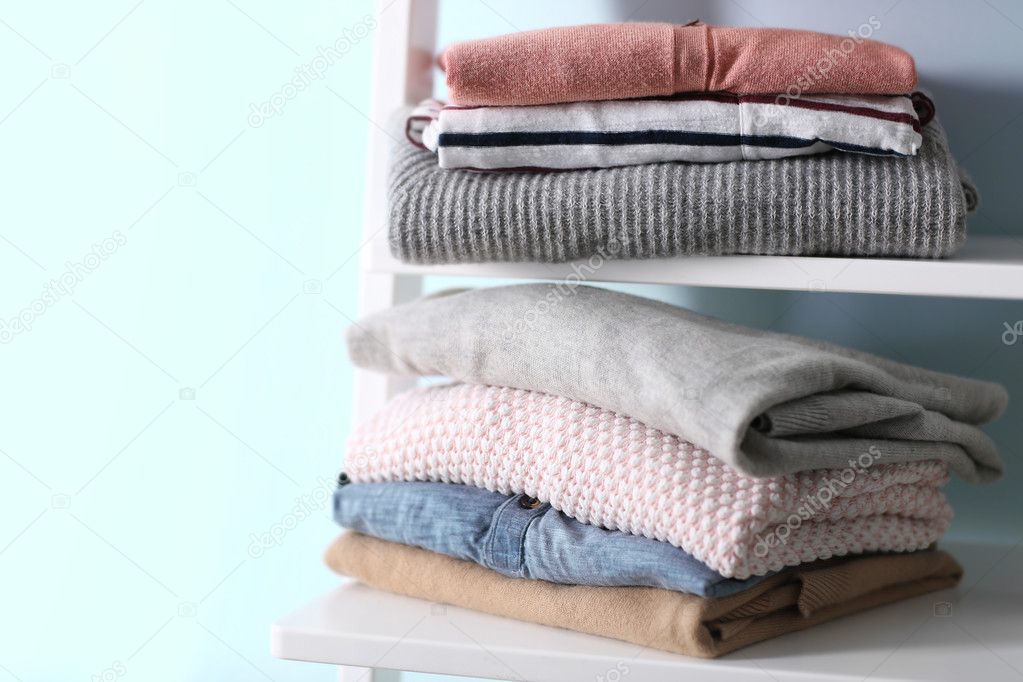 Pile of clothes on table