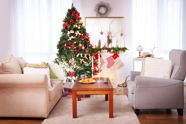 Útulný interiér vánoční — Stock fotografie