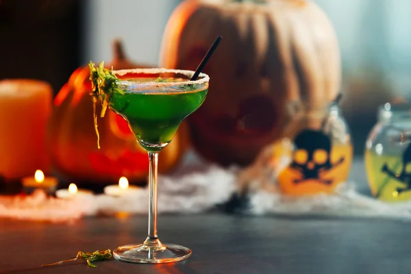 Bright tasty cocktail for Halloween party, close up view — Stock Photo, Image