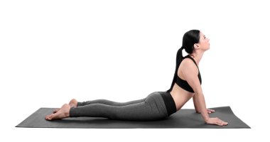 Yoga yapan bir kadın.