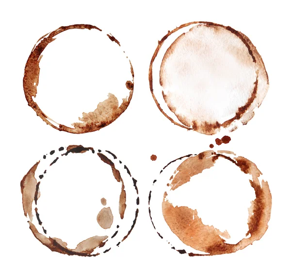 Coffee stains on white background — Stock Photo, Image