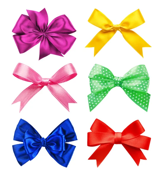 Set of colorful festive bows on white background. — Stock Photo, Image