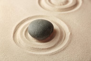 Japon Zen Bahçesi. Bir kum çakıl