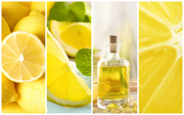 Collage de spa au citron. Concept de traitement beauté . — Photo