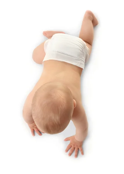 Adorable bebé sobre fondo blanco —  Fotos de Stock