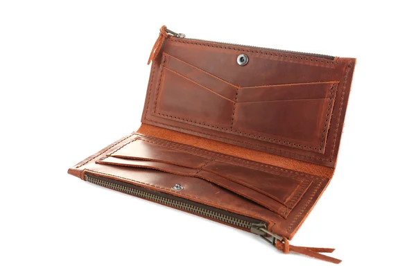 Leather opened purse — Stockfoto