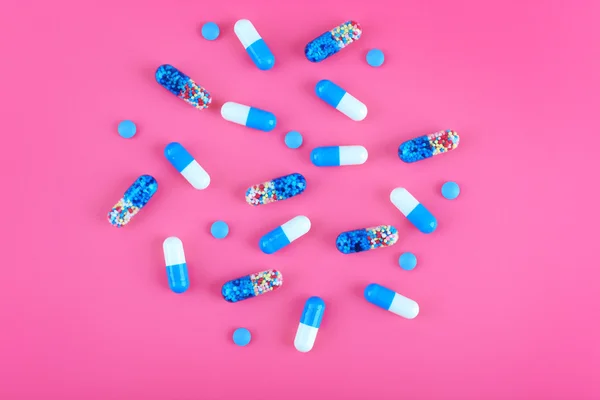 Blue Color pills — ストック写真