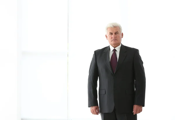 Successful mature businessman on light background — Stock Photo, Image