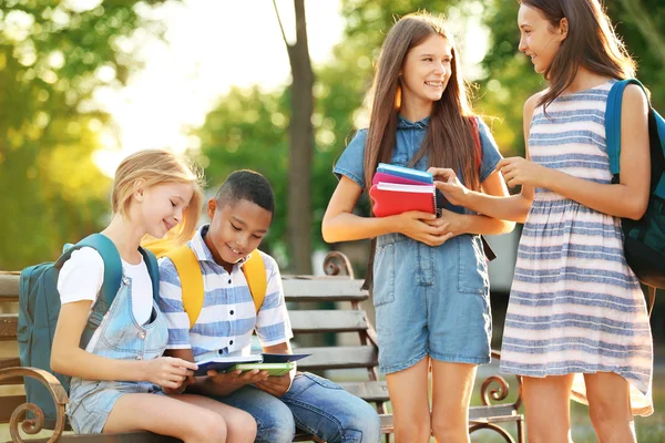 Adolescents Joyeux Dans Parc — Photo