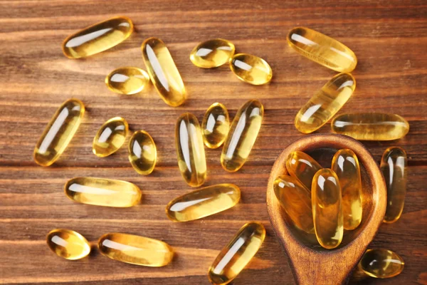 Cod liver oil capsules — Stock Photo, Image