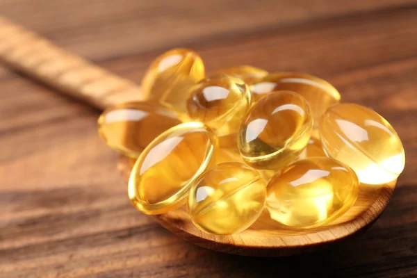Cod liver oil capsules — Stock Photo, Image