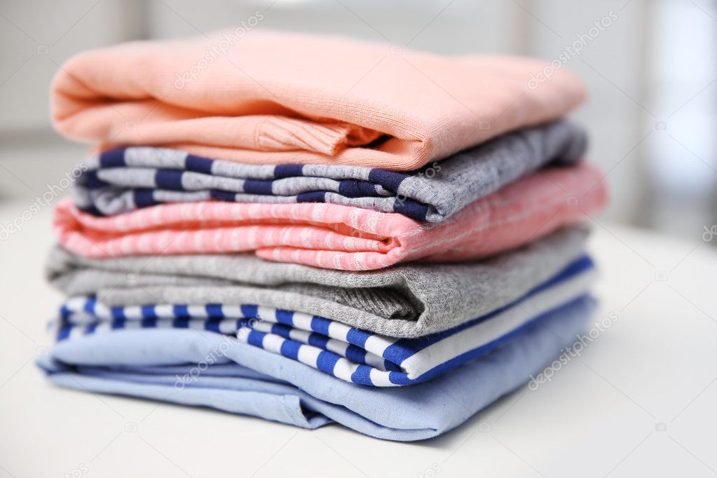 Folded clothes, closeup