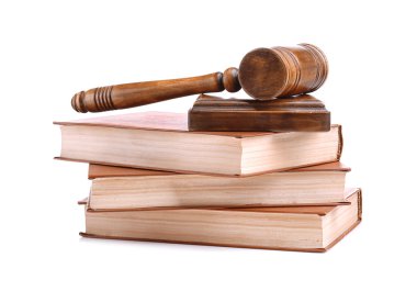 Ses bloğu ve üzerinde beyaz izole kitap ile tokmak