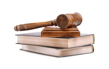 Ses bloğu ve üzerinde beyaz izole kitap ile tokmak