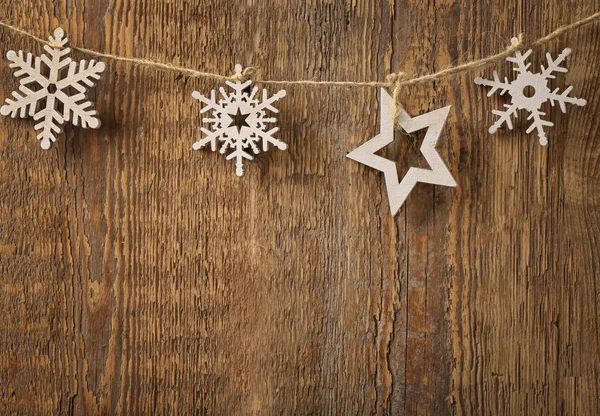 Seil mit Schneeflocken und Stern — Stockfoto
