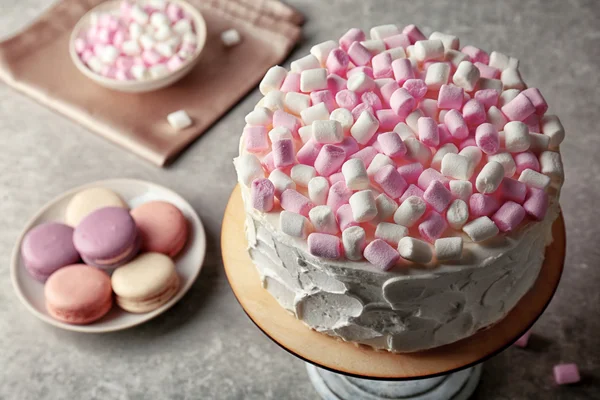 Lahodný dort s marshmallows — Stock fotografie