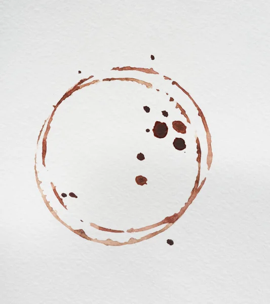 Coffee stains on white background, closeup — Stock Photo, Image