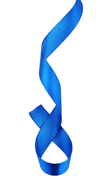 голубая лента на белом фоне