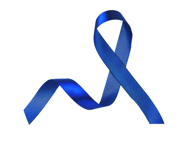 Blue ribbon on white background — Stock Photo, Image