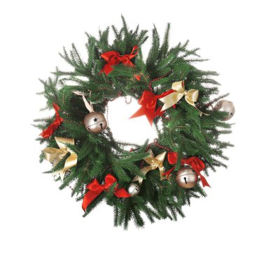 beyaz izole güzel Noel çelenk