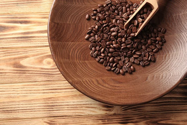 Plate with coffee beans — Stock Photo, Image